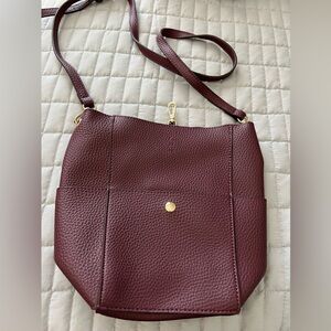 Remi & Reid Elegant Wine Crossbody Bag